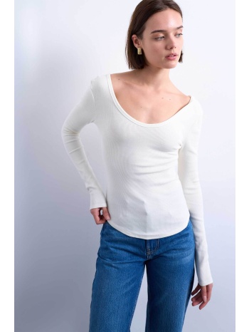 topshop γυναικεία μπλούζα με ανοιχτή λαιμόκοψη `wendy` 