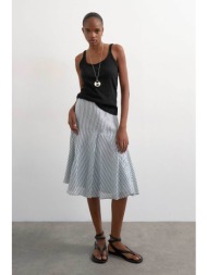 topshop γυναικεία midi φούστα ριγέ `elowen` - 31001157 μαύρο