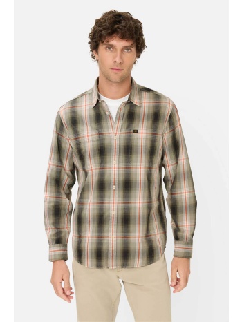 camel active ανδρικό πουκάμισο με καρό σχέδιο και τσέπες