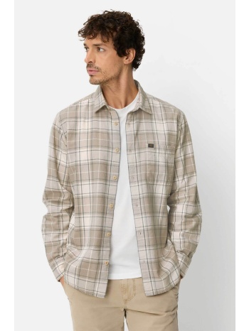 camel active ανδρικό πουκάμισο με καρό σχέδιο και τσέπη με