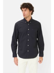 camel active ανδρικό πουκάμισο button down με τσέπη και monogram regular fit - c261-409105-7s05 μπλε
