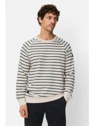 camel active ανδρική μπλούζα φούτερ με ριγέ σχέδιο regular fit - c261-409400-7w61 υπόλευκο