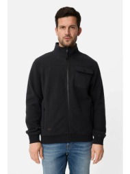 camel active ανδρική ζακέτα φούτερ με ψηλό λαιμό regular fit - c261-409401-7w37 μπλε σκούρο