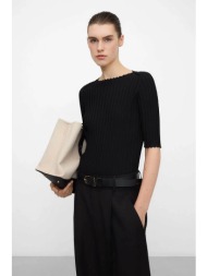 adolfo domínguez γυναικεία μπλούζα μονόχρωμη ribbed - 253102324 μαύρο