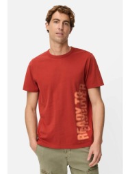 camel active ανδρικό t-shirt με print regular fit - c261-409700-7t27 κεραμιδί