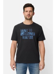 camel active ανδρικό t-shirt με lettering relaxed fit - c261-409700-7t17 μπλε σκούρο