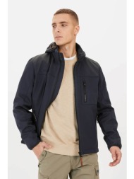 camel active ανδρικό αδιάβροχο μπουφάν με αποσπώμενη κουκούλα regular fit - c261nos-430120-9n61 μπλε