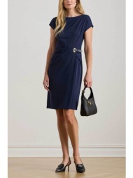 lauren ralph lauren γυναικείο mini φόρεμα με κρουαζέ φούστα - 200p03763001 μπλε σκούρο