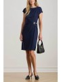 lauren ralph lauren γυναικείο mini φόρεμα με κρουαζέ φούστα - 200p03763001 μπλε σκούρο