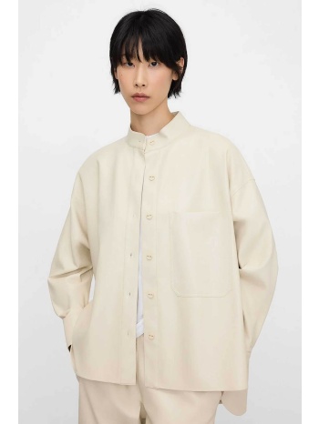 adolfo domínguez γυναικείο overshirt με faux δέρμα 