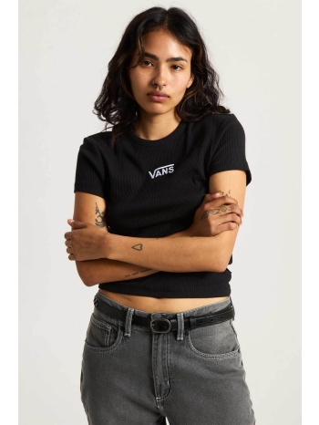 vans γυναικείο t-shirt ribbed με κεντημένο λογότυπο slim