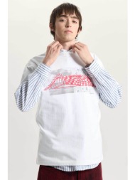 vans ανδρικό t-shirt relaxed fit `wave check` - vn000tqewht1 λευκό