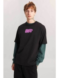 vans ανδρικό t-shirt loose fit `stone swirl` - vn000vy1blk1 μαύρο