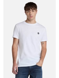 timberland ανδρικό t-shirt με κεντημένο tree logo slim fit `dunstan river` - tb0a2bpr1001 λευκό