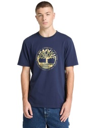 timberland ανδρικό t-shirt με tree logo print regular fit `lake house graphic` - tb0a5mvr4511 μπλε σ