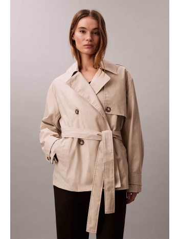 calvin klein γυναικεία κοντή καπαρτίνα - lv044b540g μπεζ σε προσφορά