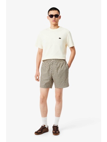 lacoste ανδρική βερμούδα με all-over print και ελαστική