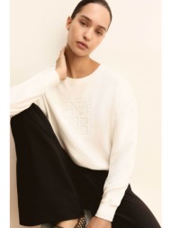 emme by marella γυναικείο φούτερ με logo στο στήθος `emmarmony` - 2615921011 λευκό