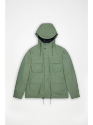 rains unisex αδιάβροχο jacket με κουκούλα `pocket jacket` - r142/12210 πράσινο