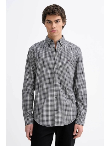 tommy jeans ανδρικό πουκάμισο με ριγέ σχέδιο και λογότυπο