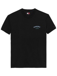 tommy jeans ανδρικό t-shirt με graphic print regular fit - dm0dm22318 μαύρο
