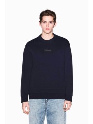 armani exchange ανδρική μπλούζα φούτερ με logo patch regular fit - xm002351af21869 σκούρο μπλε