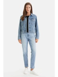 calvin klein jeans γυναικείο τζιν παντελόνι πεντάτσεπο mom fit - lv047e787g denim blue ανοιχτό