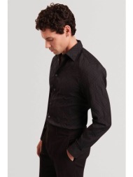 ted baker ανδρικό πουκάμισο με geometric pattern regular fit `fynran` - 282378 μαύρο