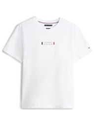 tommy hilfiger ανδρικό t-shirt με logo print regular fit - mw0mw41453 λευκό
