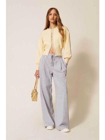 twinset γυναικείο παντελόνι φόρμας wide leg - 261ll2bhh γκρι