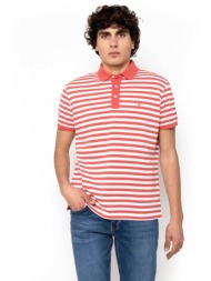 the bostonians ανδρική μπλούζα πόλο πικέ με ριγέ σχέδιο regular fit `acorn` - ps4462 κοραλί