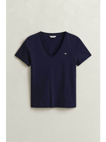 gant γυναικείο t-shirt με v και κεντημένο λογότυπο regular