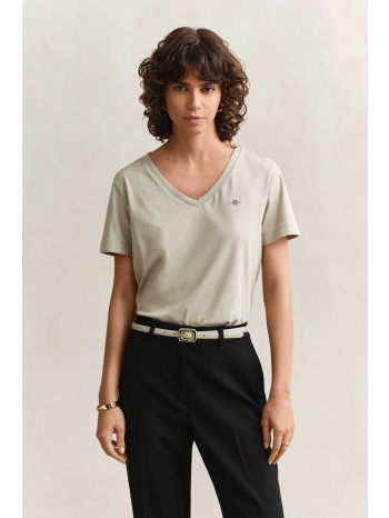 gant γυναικείο t-shirt με v και κεντημένο λογότυπο regular