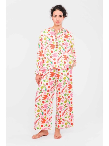 nimo with love γυναικείο παντελόνι με κεντήματα `fennel