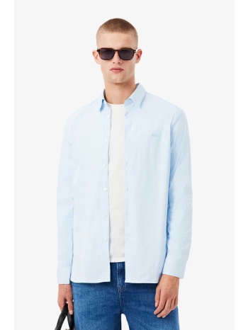 lacoste ανδρικό πουκάμισο με ριγέ σχέδιο και κεντημένο