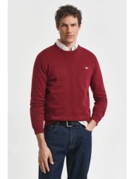 gant ανδρικό πουλόβερ μονόχρωμο με κεντημένο λογότυπο regular fit - 8030561 μπορντό