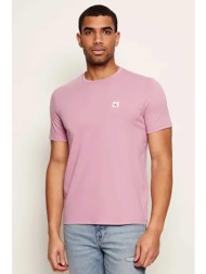calvin klein jeans ανδρικό t-shirt μονόχρωμο με λογότυπο regular fit - lv04rc272g ροζ