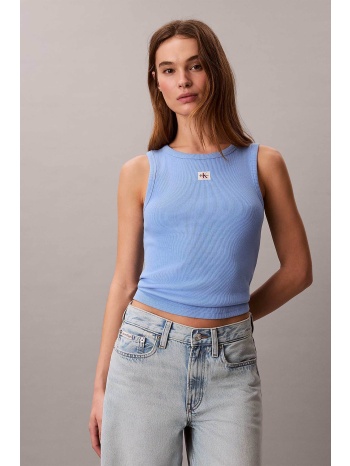 calvin klein jeans γυναικείο τοπ αμάνικο ribbed 