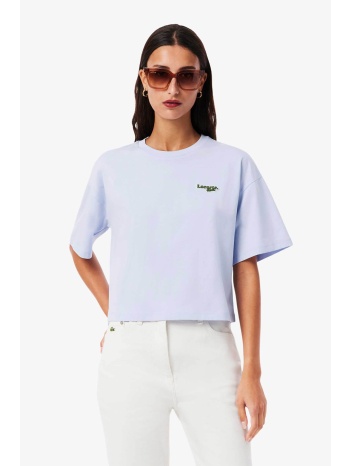 lacoste γυναικείο t-shirt με κεντημένο λογότυπο relaxed fit