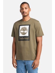 timberland ανδρικό t-shirt authentic fit `square stack logo` - tb0a5qs2a581 λαδί