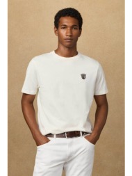 hackett ανδρικό t-shirt με logo patch classic fit - hm5000063 λευκό