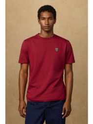 hackett ανδρικό t-shirt με logo patch classic fit - hm5000063 μπορντό