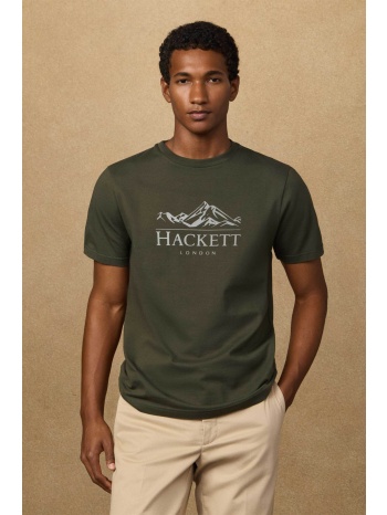 hackett ανδρικό t-shirt με graphic logo print classic fit 
