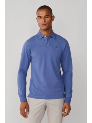 hackett ανδρική μπλούζα πόλο πικέ με κεντημένο λογότυπο slim fit - hm5500022 μπλε μοβ