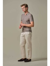 profuomo ανδρικό παντελόνι chino με λινάρι relaxed fit - ppxq10012a μπεζ