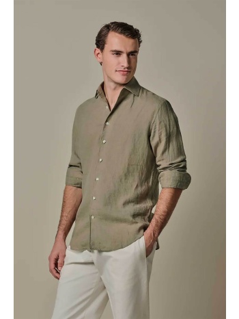 profuomo ανδρικό λινό πουκάμισο slim fit - ppxh10017p