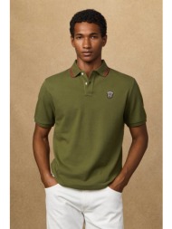 hackett ανδρική μπλούζα πόλο πικέ με logo patch classic fit - hm5600082 πράσινο