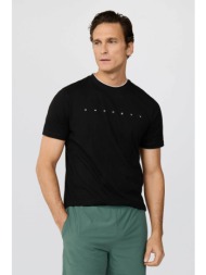 hackett ανδρικό t-shirt με λογότυπο classic fit - hm5000103 μαύρο
