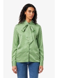 lacoste γυναικείο πουκάμισο σατέν με all-over tennis ball print και λογότυπο regular fit - cf2626 πρ