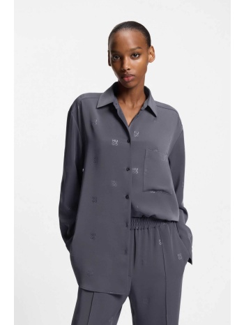 hugo boss γυναικείο πουκάμισο oversized με logo print